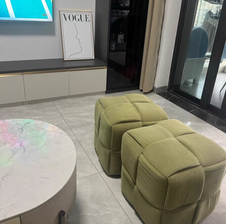 สตูลผ้าลูกฟูก MY DOLLS HOUSE COZY CUBE 38 ซม. สีเขียวใบชา_4